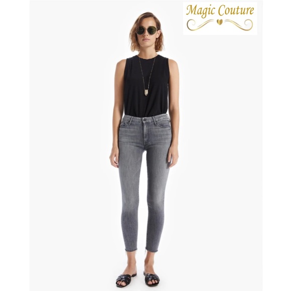 ❌SOLD❌ Mother The Looker Ankle Fray in All Nighter Gray🤍🖤🤍 - Picture 2 of 13